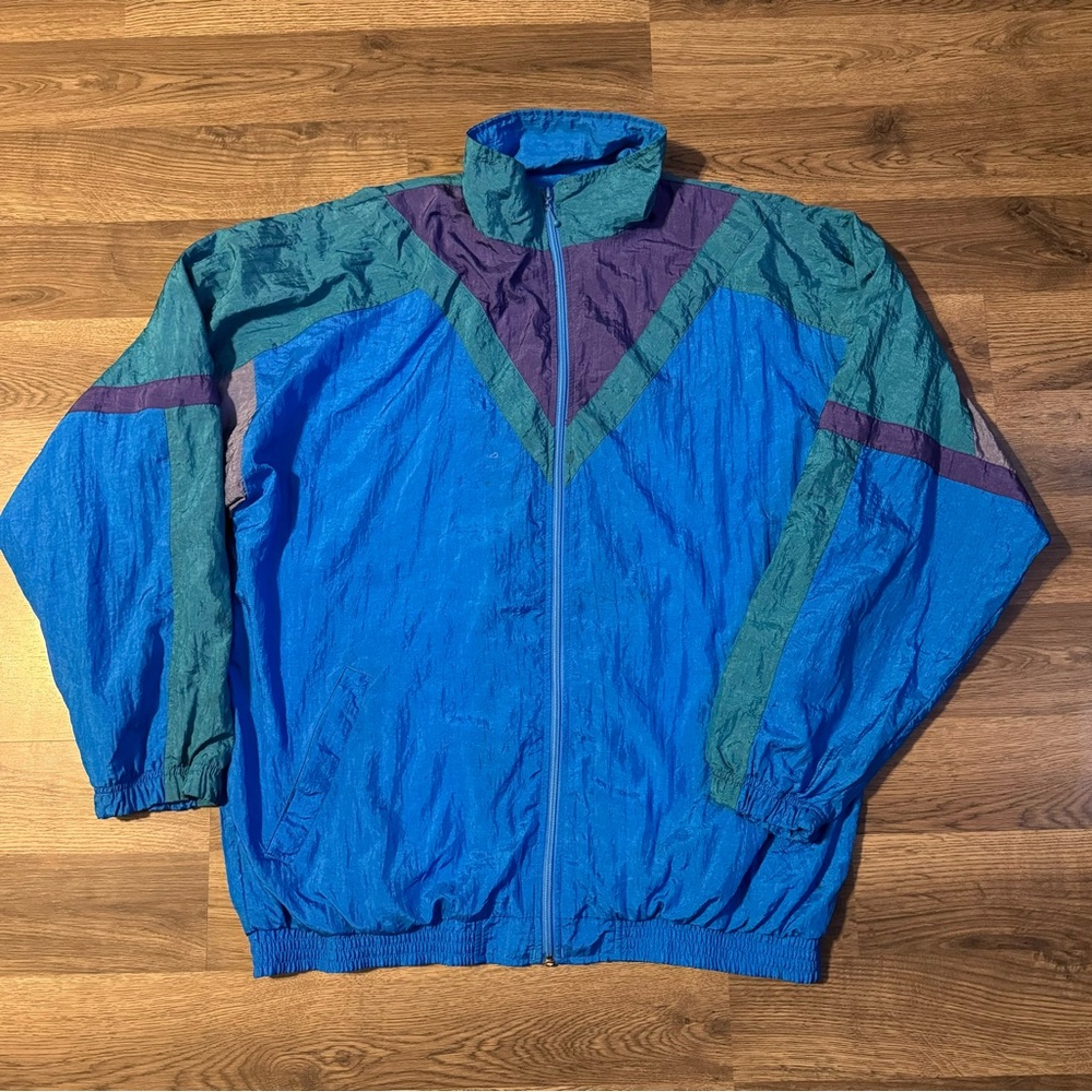 Vintage 1990s MacGregor Multicolor Windbreaker Track Jacket size XL